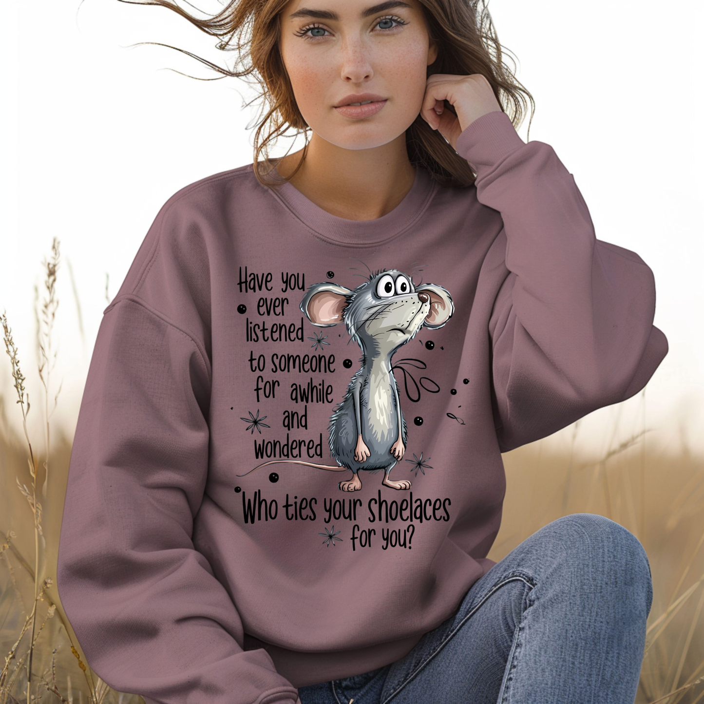 FUNNY WHO TIES YOUR SHOES SWEATSHIRT