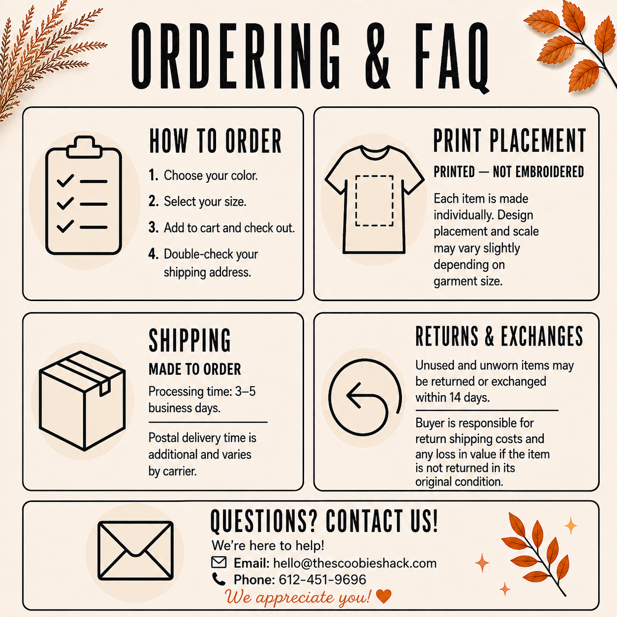Ordering and FAQ for Glow in the Dark Halloween Sweatshirt