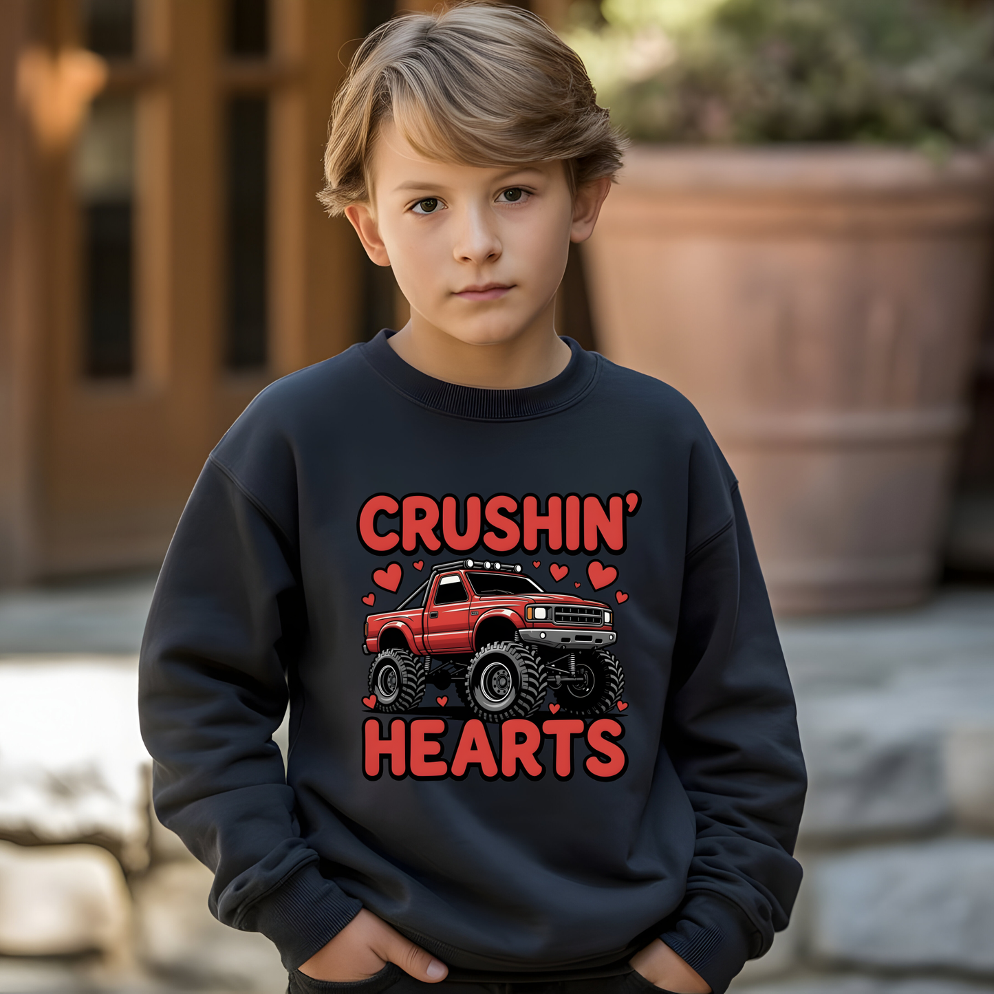 Kids Crushing Hearts Valentine Crew
