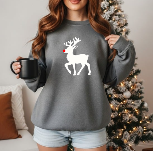 Cute Minimal Reindeer Holiday Sweatshirt