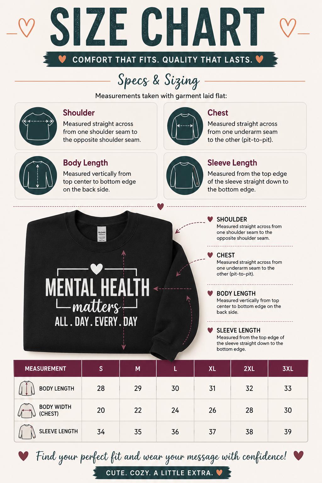 Mental Health Matters Sweatshirt |All Day Every Day |Inspirational |Therapist Shirt |Anxiety Tee| Psychologist Tshirt