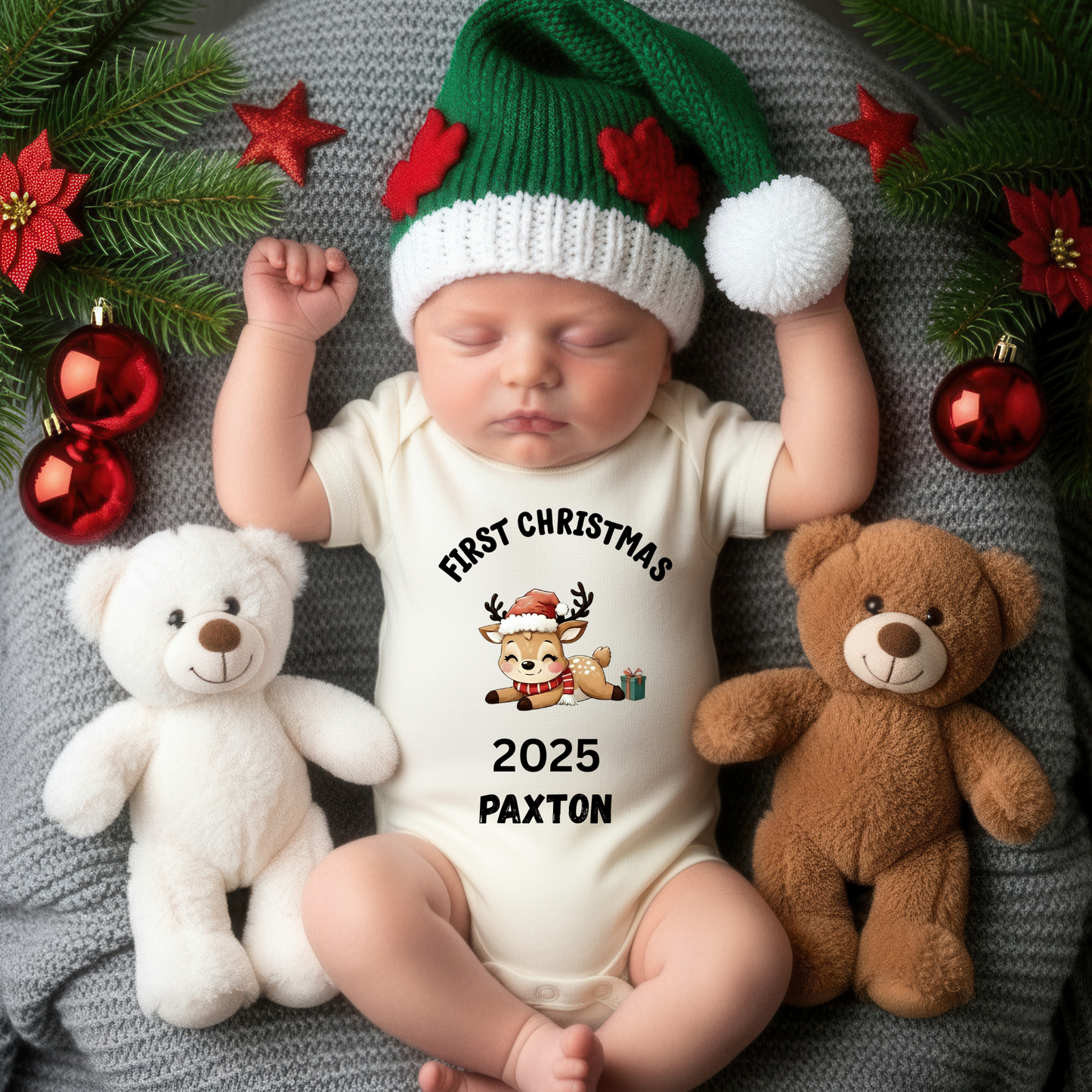 Baby’s 1st Christmas – Personalized Reindeer Design