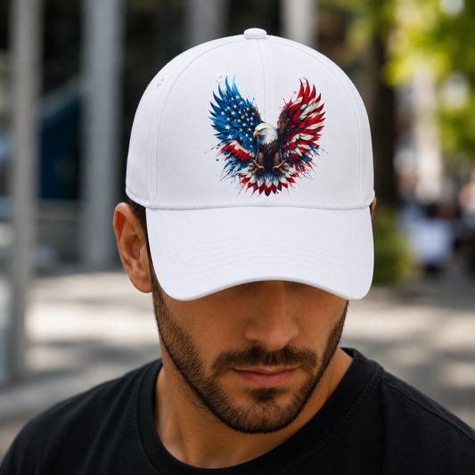Patriotic American Eagle Snapback Hat – Red, White & Blue Freedom Graphic Cap