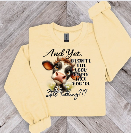 And Yet despite the Look on My Face, You’re Still Talking?!