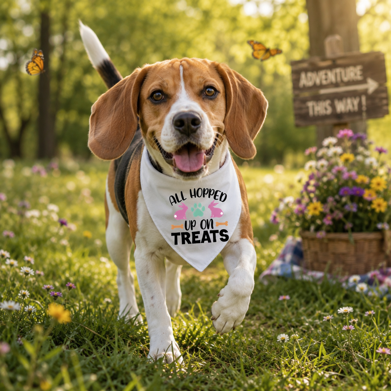 All Hopped Up on Treats Easter Dog Bandana