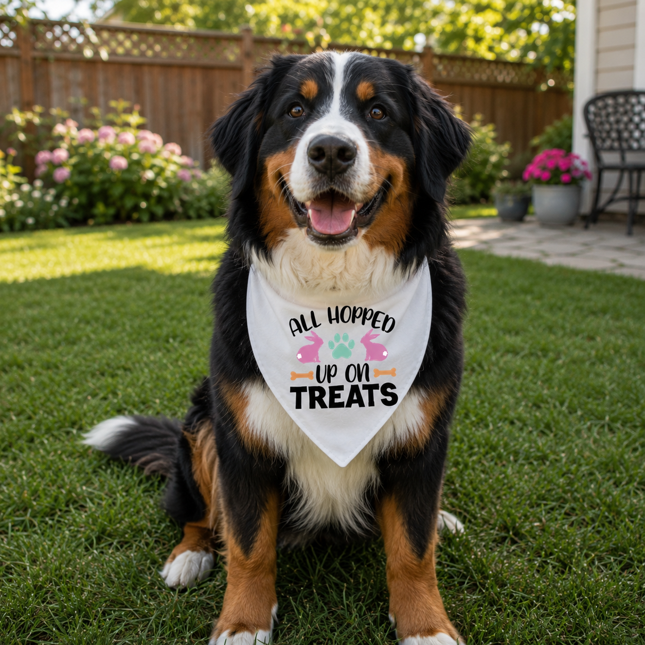 All Hopped Up on Treats Easter Dog Bandana