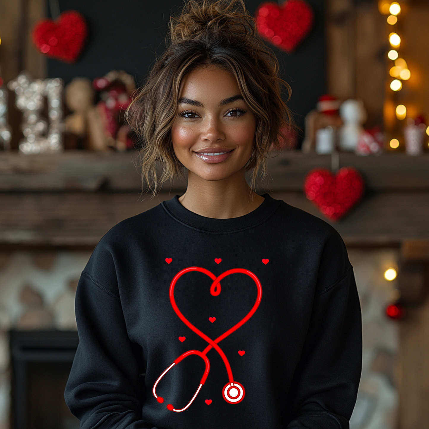 Heart & Stethoscope Valentine Sweatshirt
