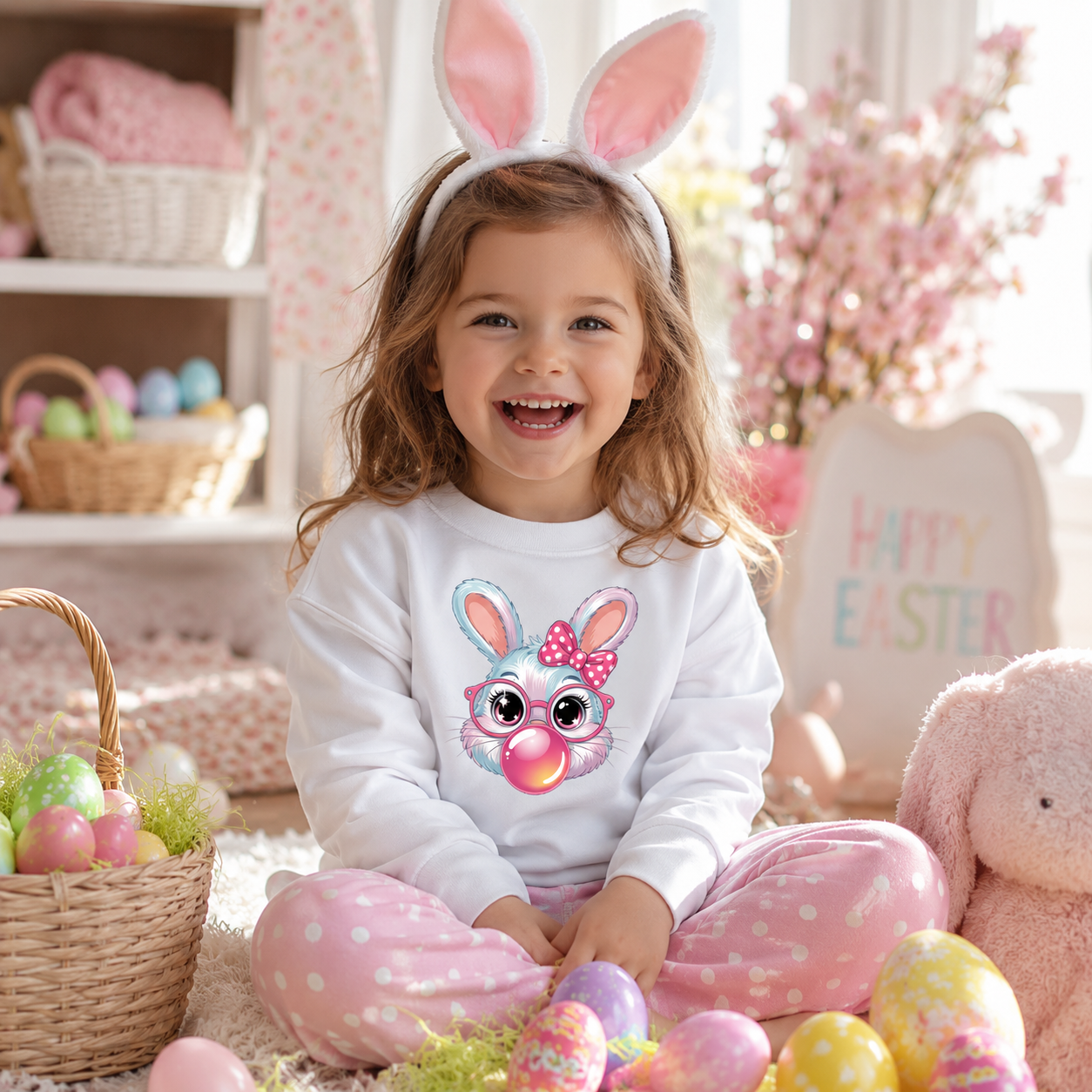 Bubblegum Bunny Easter Sweatshirt
