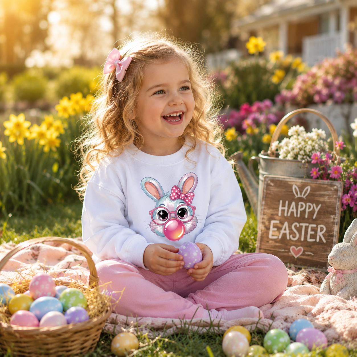 Bubblegum Bunny Easter Sweatshirt