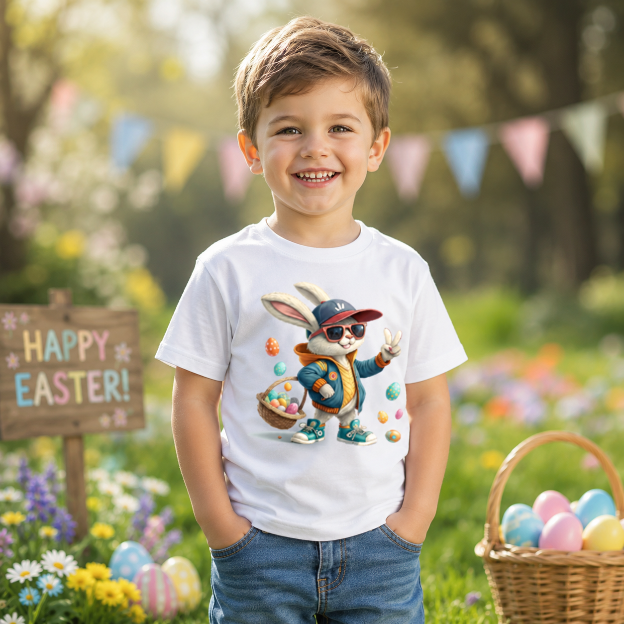 Cool Bunny Easter Tee – Boys