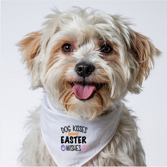 Dog Kisses & Easter Wishes Easter Dog Bandana