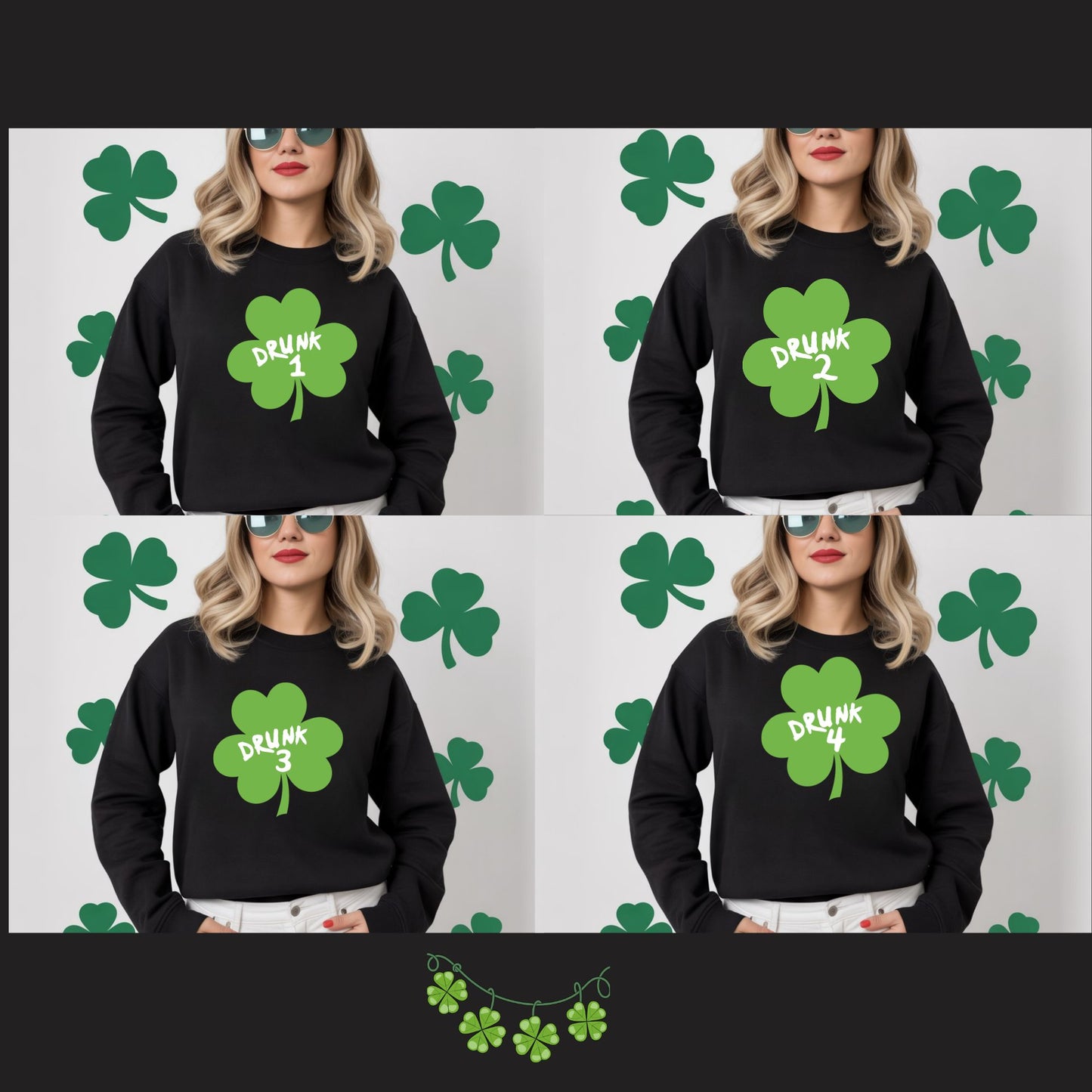 Drunk 1 2 3 4 Shamrock Sweatshirt - St. Patrick's Day Drinking Shirt
