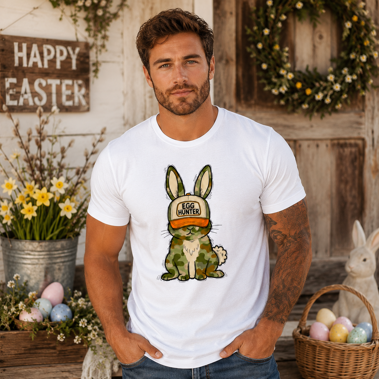 Egg Hunter Camo Bunny Tee
