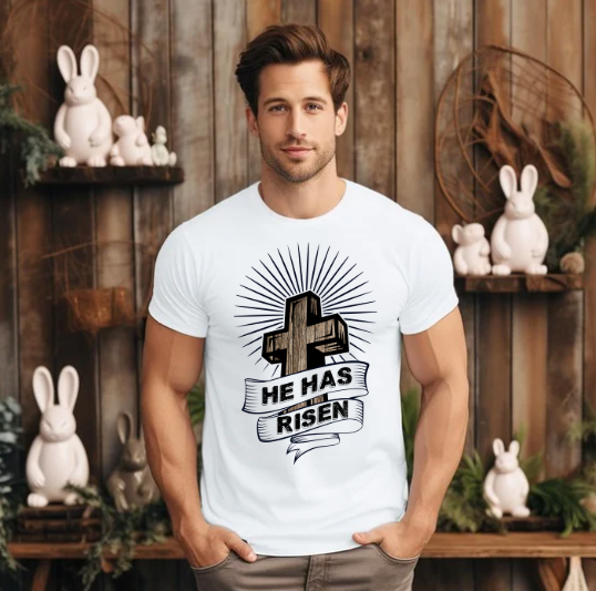 He Has Risen Men's Easter Tee