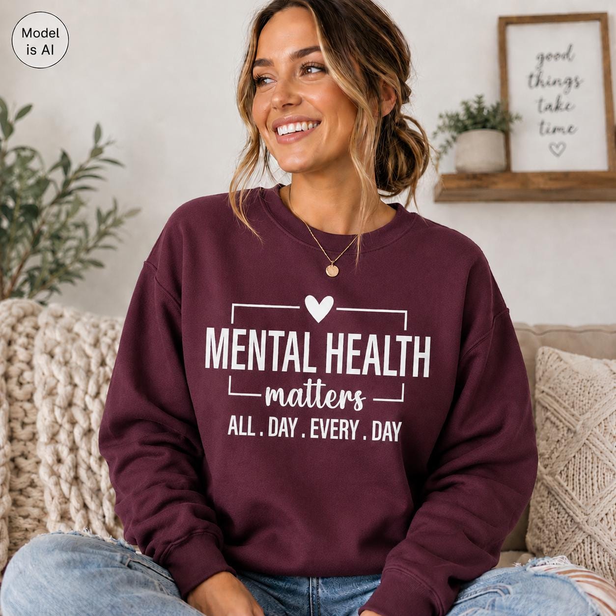 Mental Health Matters Sweatshirt |All Day Every Day |Inspirational |Therapist Shirt |Anxiety Tee| Psychologist Tshirt