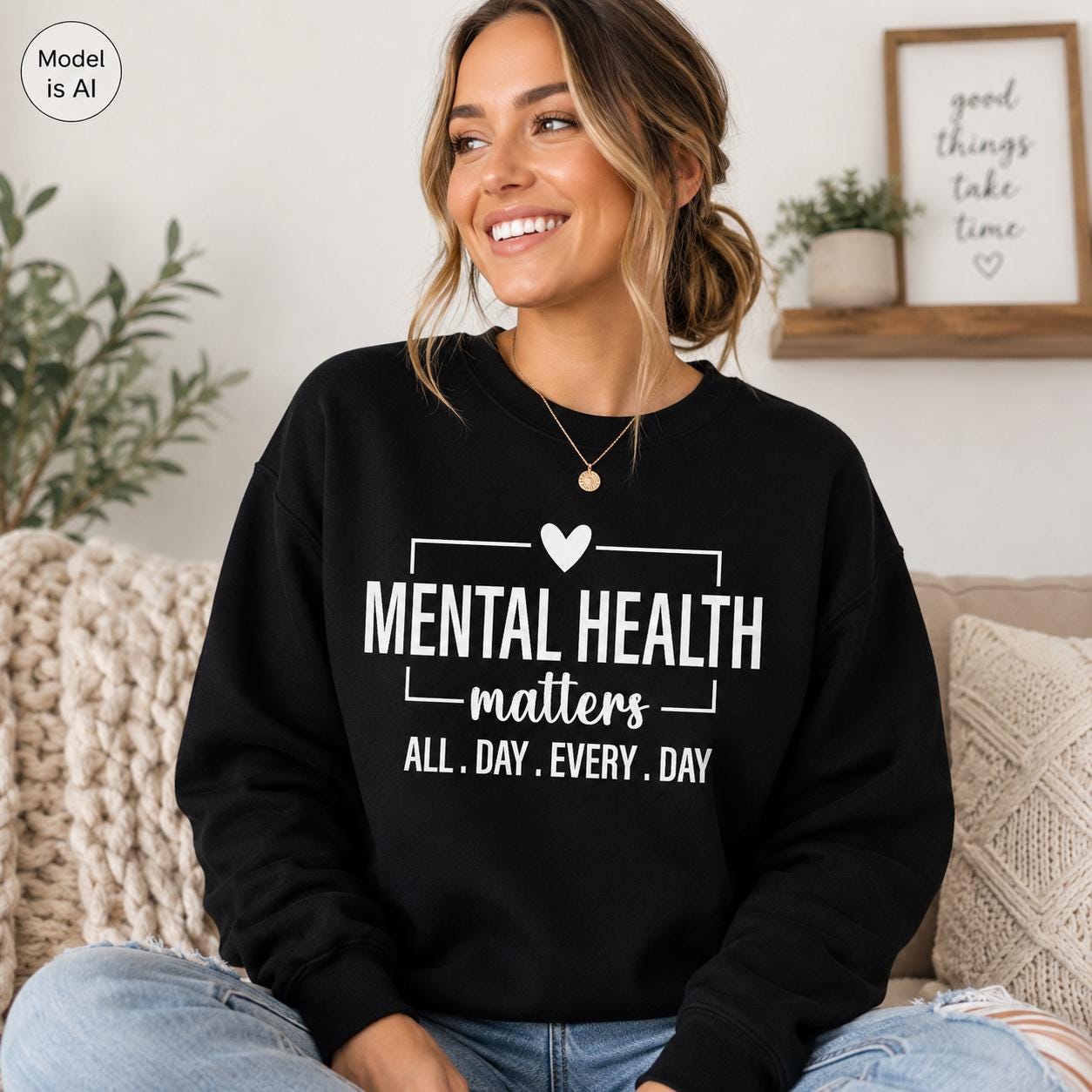 Mental Health Matters Sweatshirt |All Day Every Day |Inspirational |Therapist Shirt |Anxiety Tee| Psychologist Tshirt