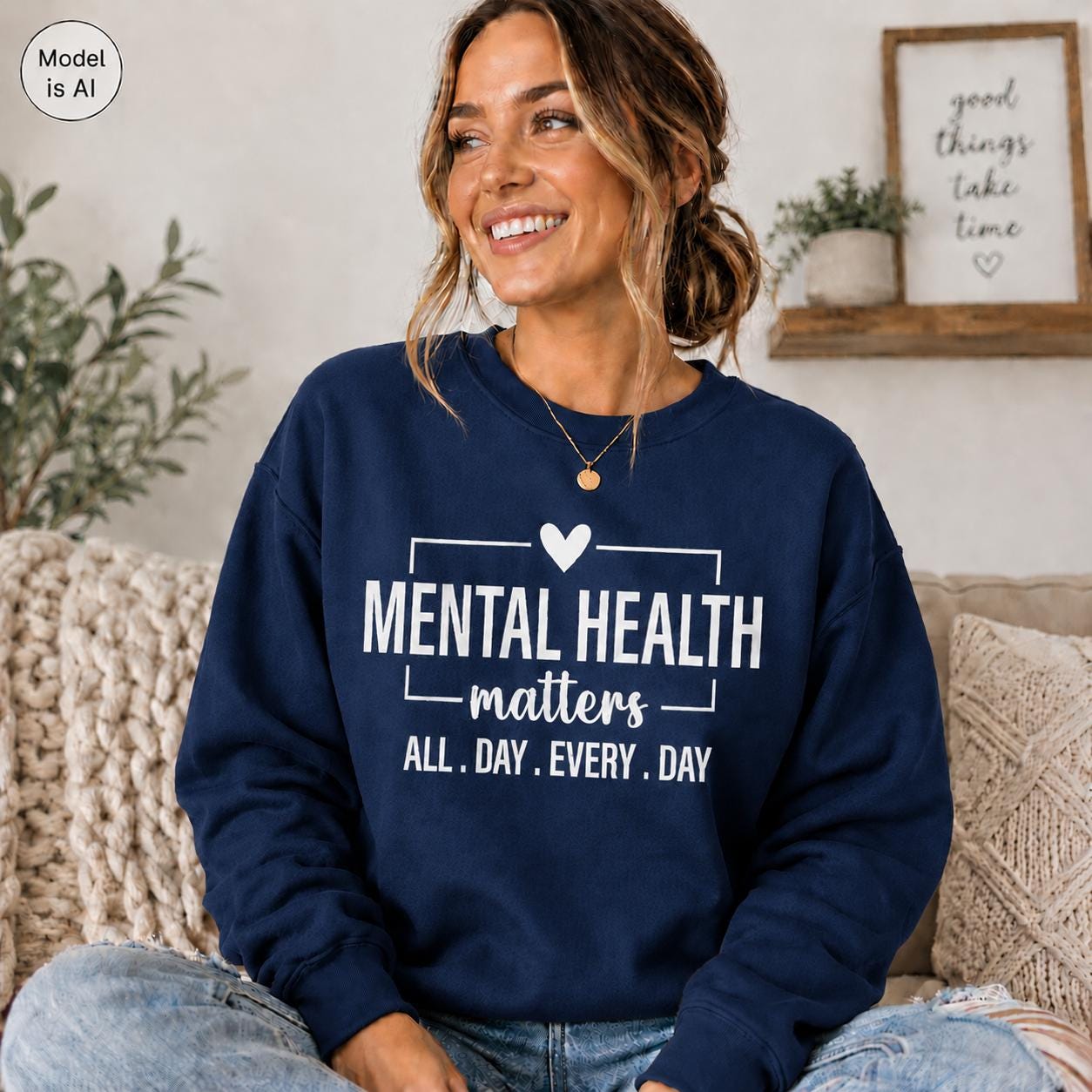 Mental Health Matters Sweatshirt |All Day Every Day |Inspirational |Therapist Shirt |Anxiety Tee| Psychologist Tshirt
