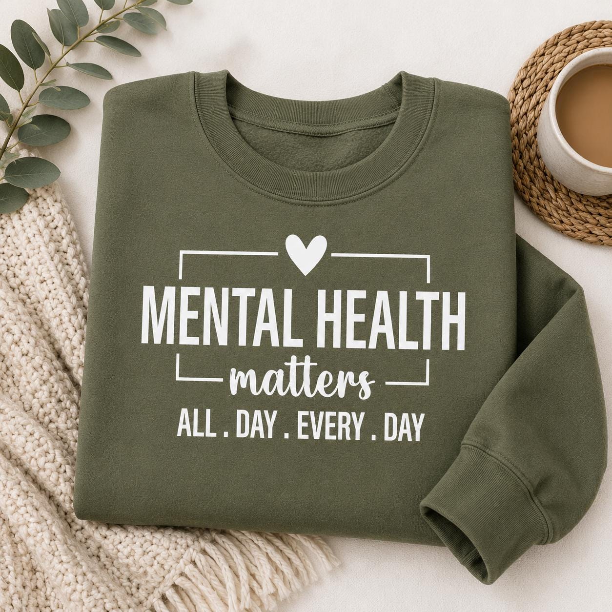 Mental Health Matters Sweatshirt |All Day Every Day |Inspirational |Therapist Shirt |Anxiety Tee| Psychologist Tshirt