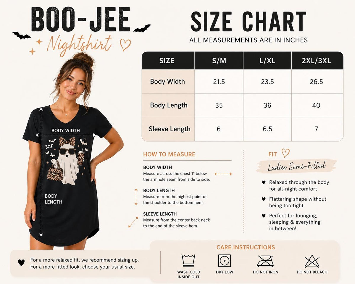 Halloween Nightshirt, Ghost Pajamas for Women, Boo Jee Lounge Shirt, Spooky Gift for Her