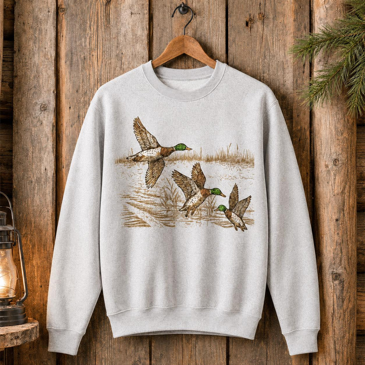 Mallard Duck Wildlife Sweatshirt, Vintage Retro Hunting Pullover, Rustic Crewneck