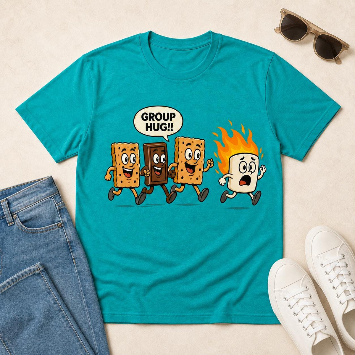 Funny Smores Shirt, Smores Group Hug Tee, Camper Shirt, Camping Lover Shirt, Camping Marshmallow Tshirt, Camp Life Tee, Family Camp