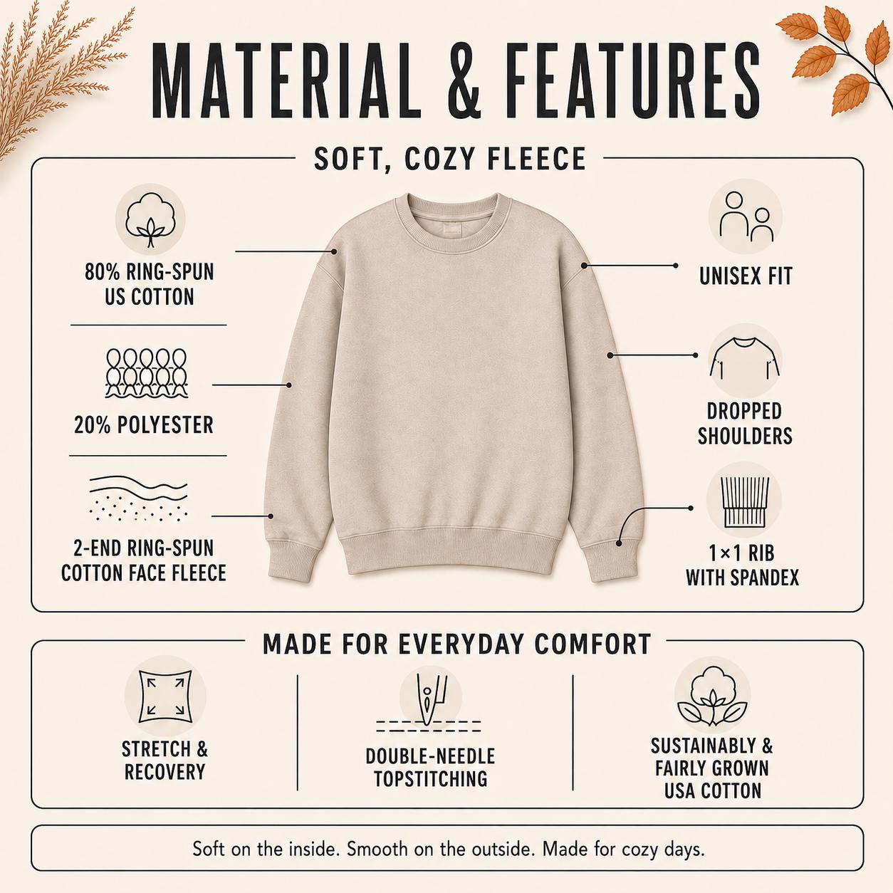Materials and features of Glow in the Dark Halloween Sweatshirt