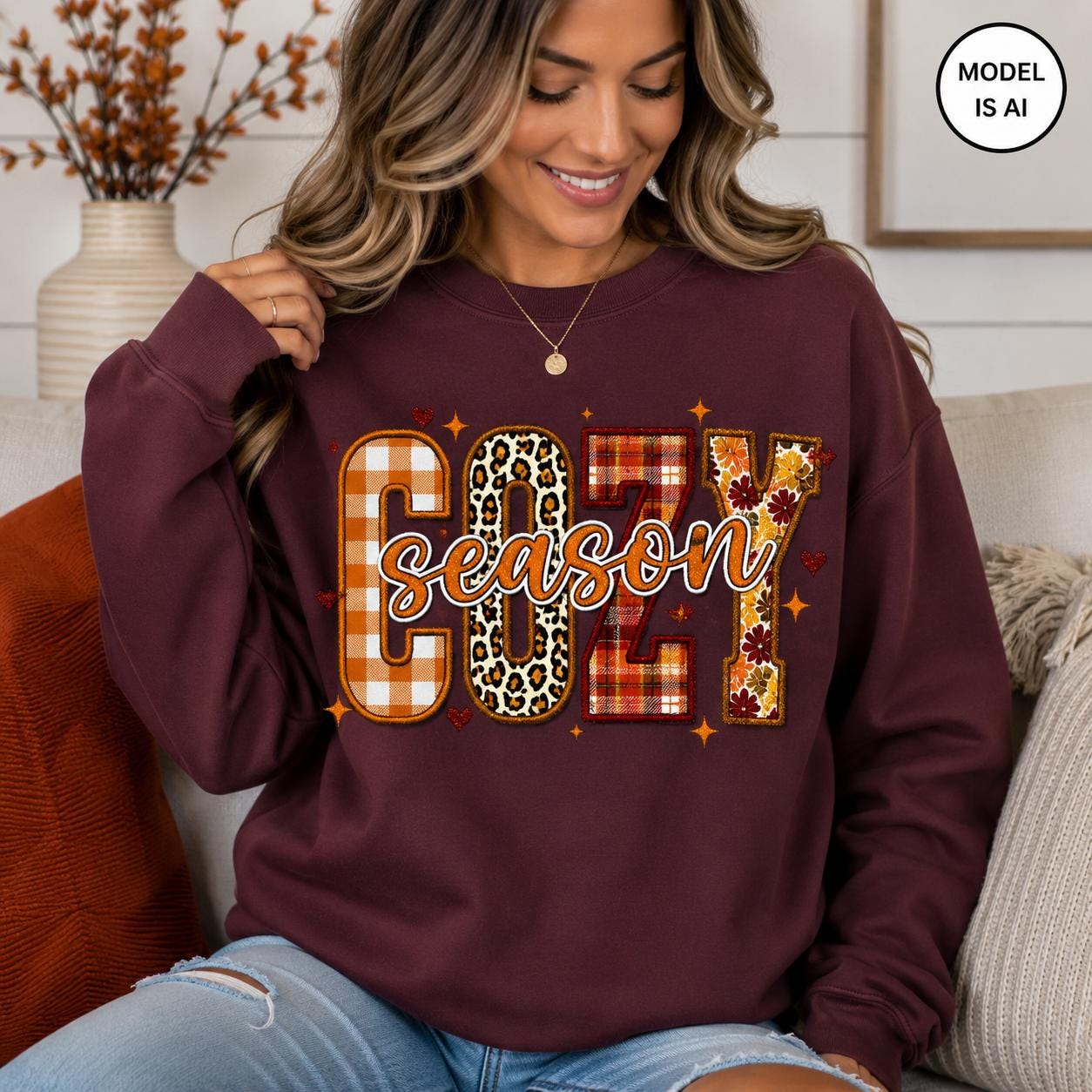 Cozy Season Sweatshirt, Women's Fall Sweaters, Fall Graphic Tee, Women Fall Shirt, Patchwork Fall Season Shirt, Sweater Weather