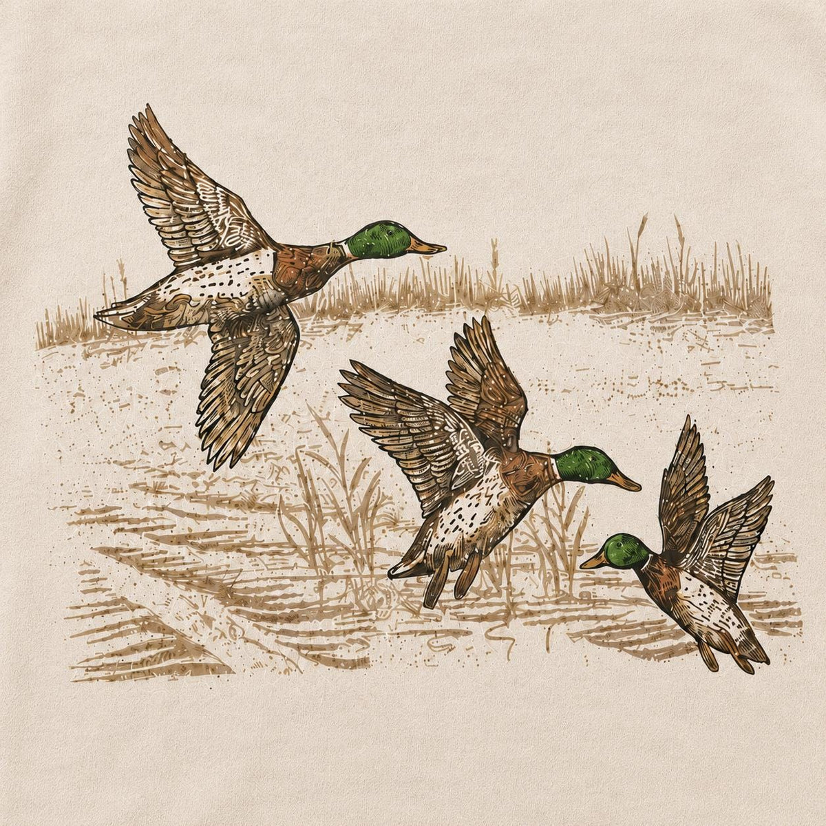 Mallard Duck Wildlife Sweatshirt, Vintage Retro Hunting Pullover, Rustic Crewneck