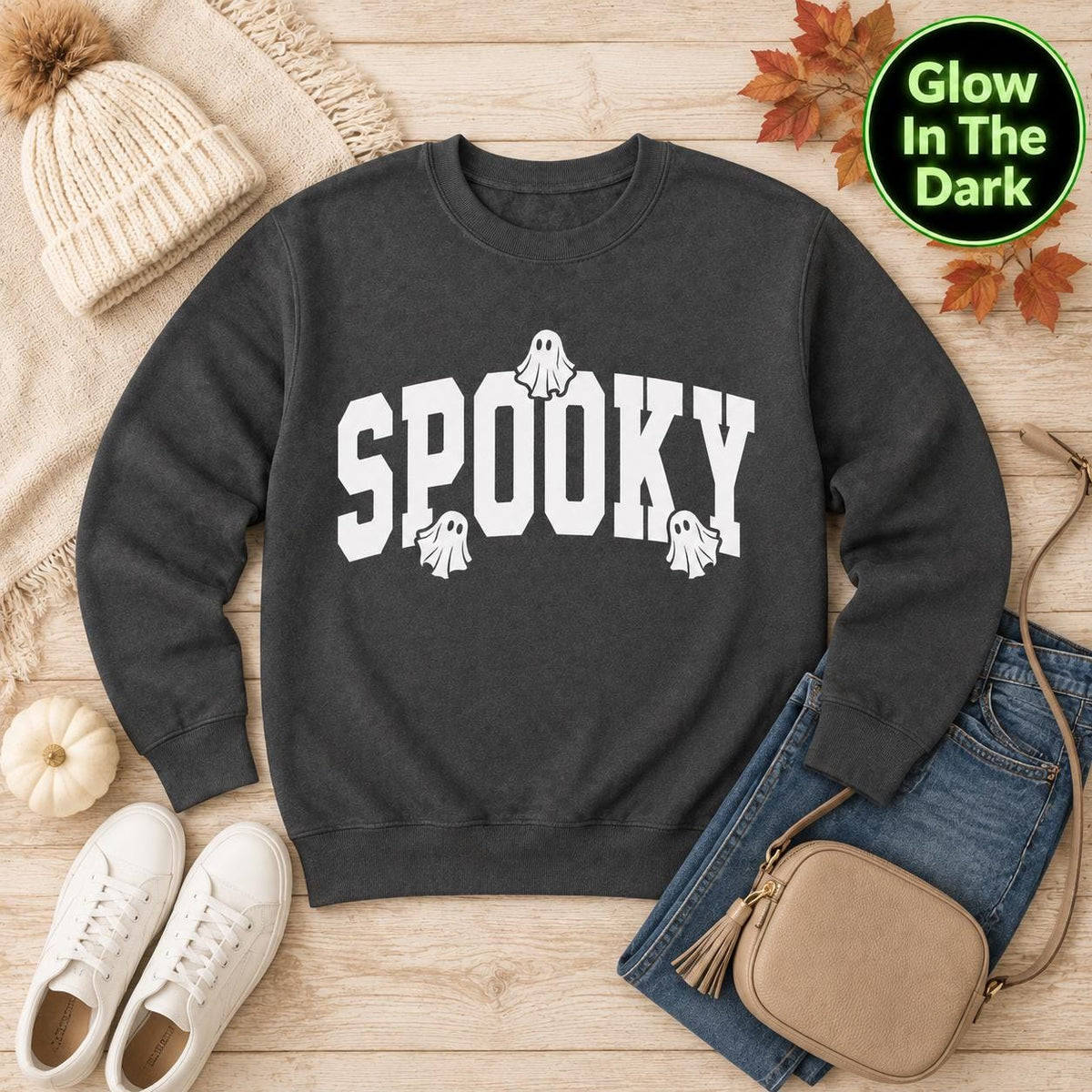 Glow in the Dark Halloween Sweatshirt, Spooky Sweatshirt, Halloween Sweatshirt, Halloween Gift, Spooky Season Shirt, Ghost Halloween