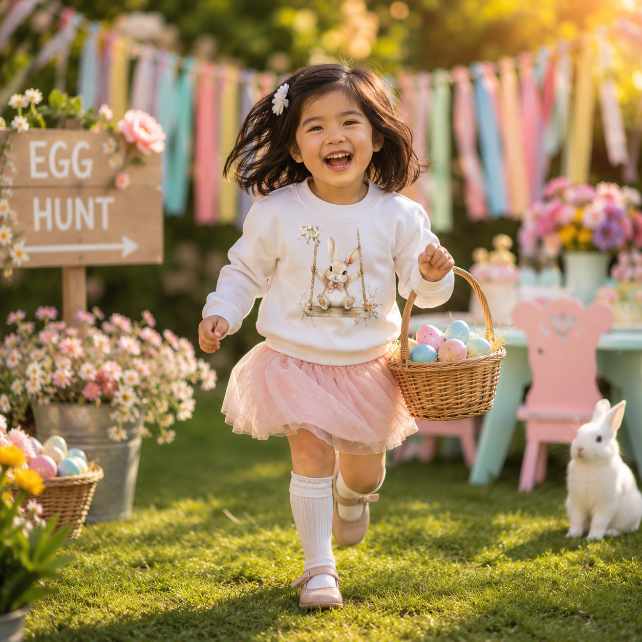 Bunny Swing Easter Sweatshirt