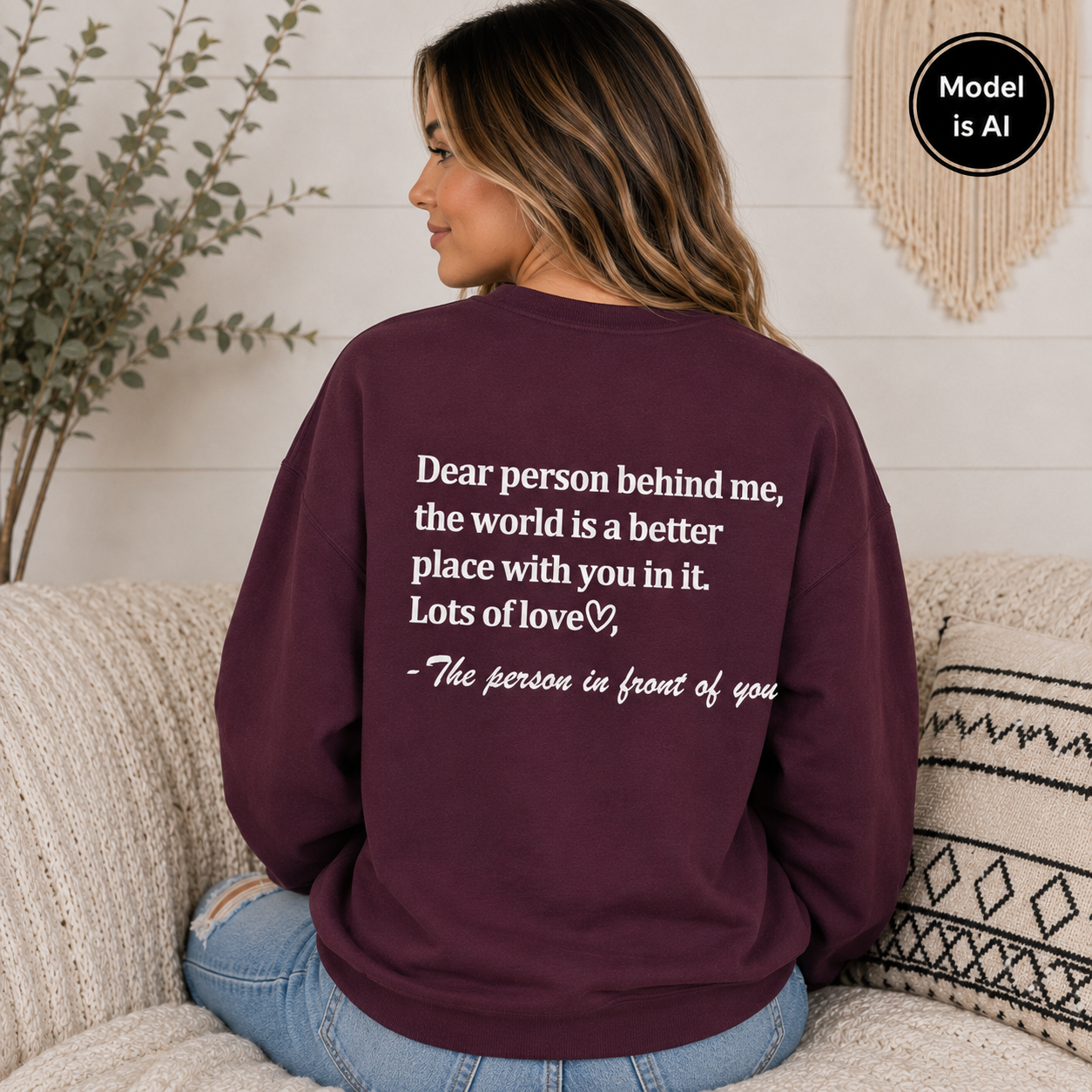 Dear Person Behind Me Inspirational Sweatshirt | The Scoobie Shack
