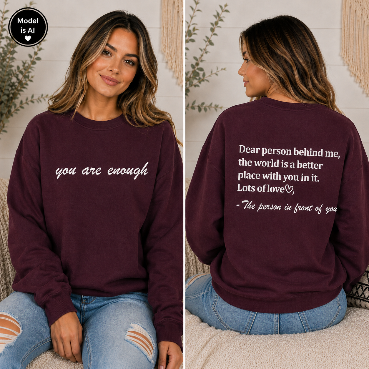 Dear Person Behind Me Inspirational Sweatshirt | The Scoobie Shack