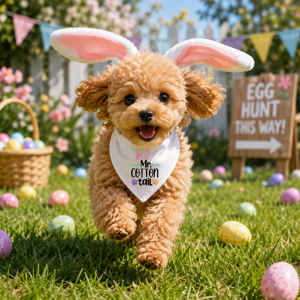 Mr. Cottontail Easter Dog Bandana