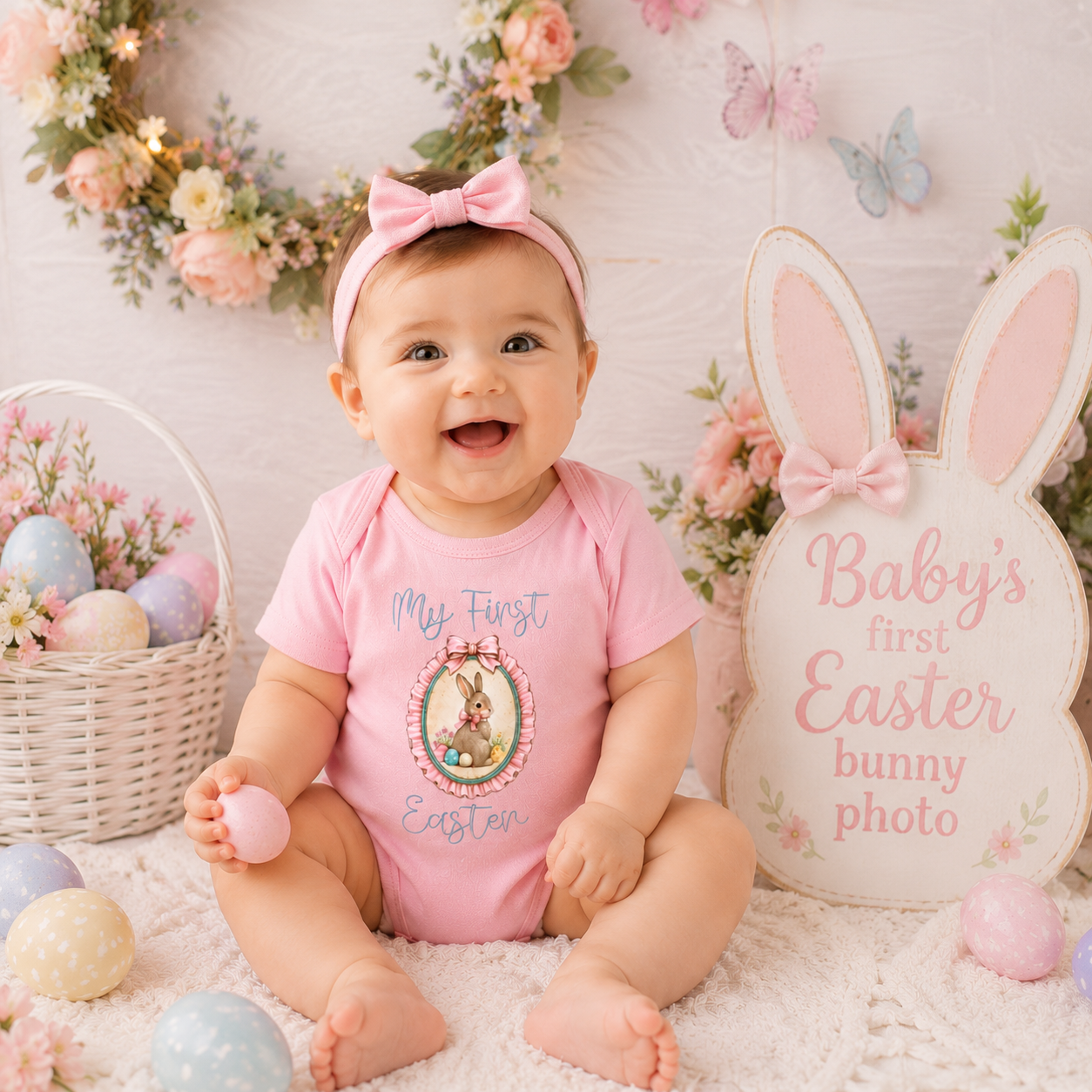My First Easter Baby Girl Bodysuit