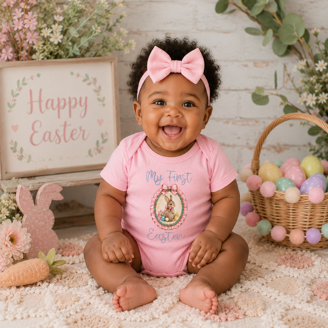 My First Easter Baby Girl Bodysuit