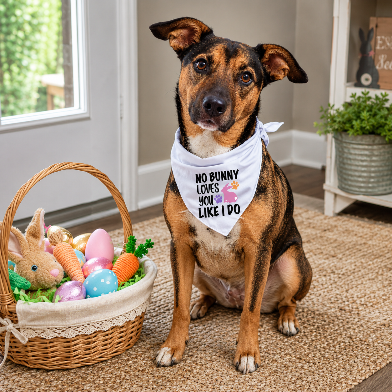 No Bunny Loves You Like I Do Easter Dog Bandana