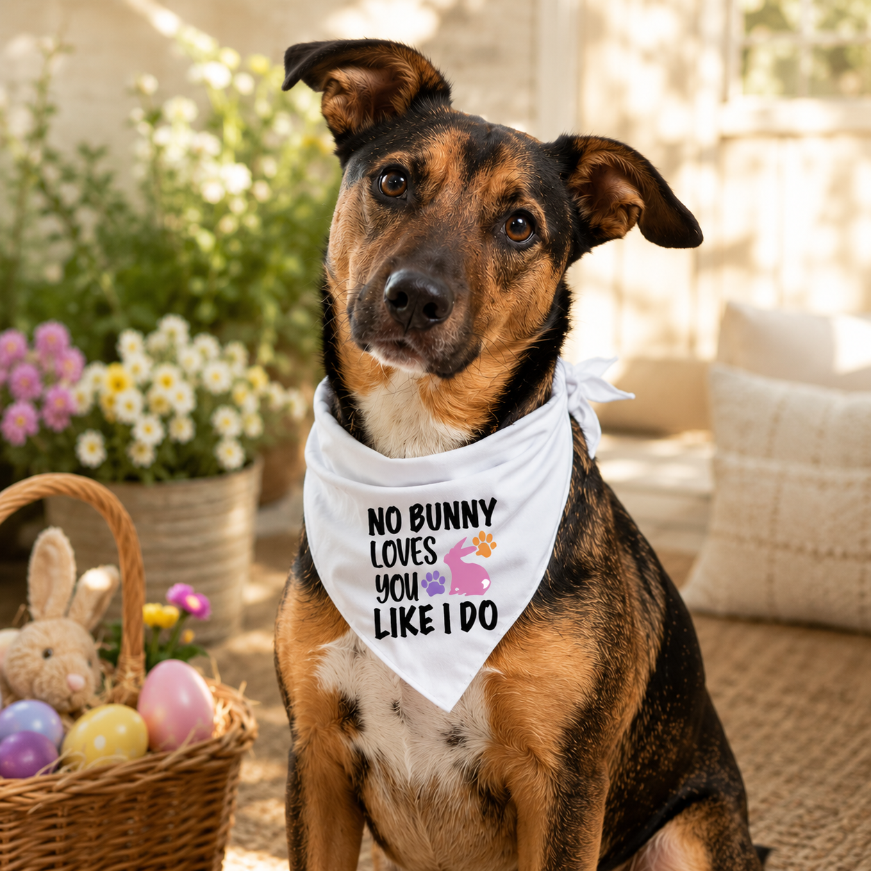 No Bunny Loves You Like I Do Easter Dog Bandana