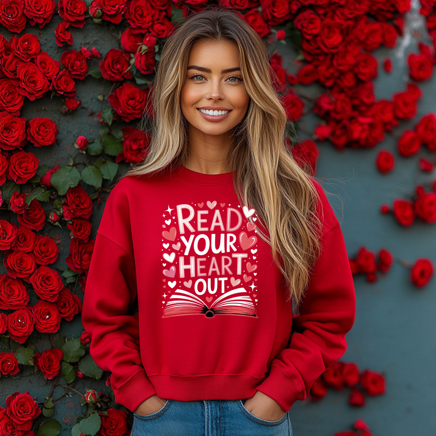 Read Your Heart Out Crewneck - Book Lover Valentine's Sweatshirt