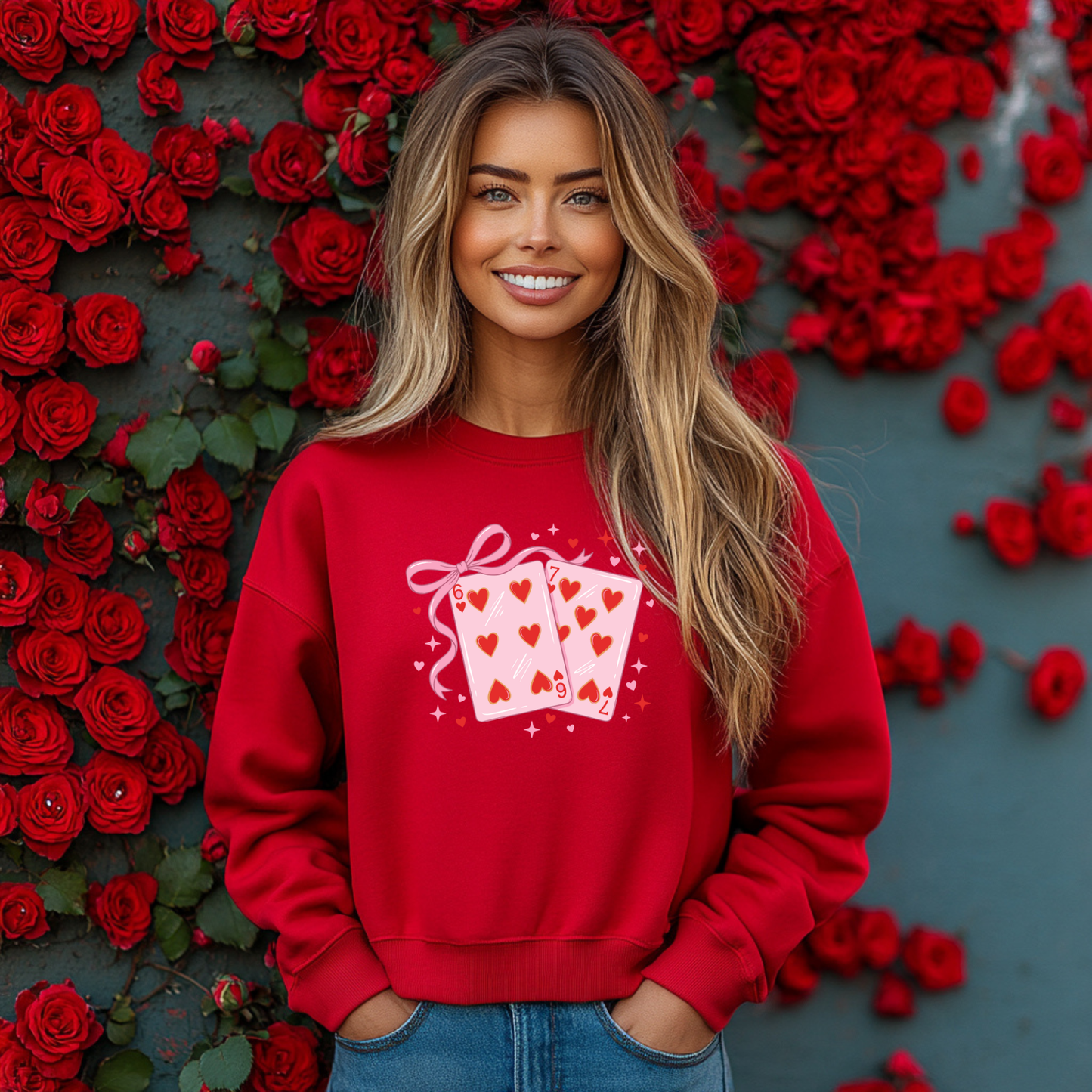 Cute Valentine Crewneck -  6-7 Sweatshirt