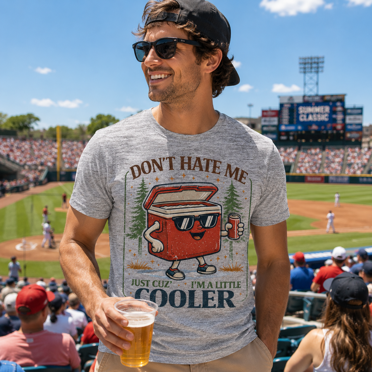 Don't Hate Me Just Cuz I'm a Little Cooler Unisex Graphic Tee in Gray — The Scoobie Shack