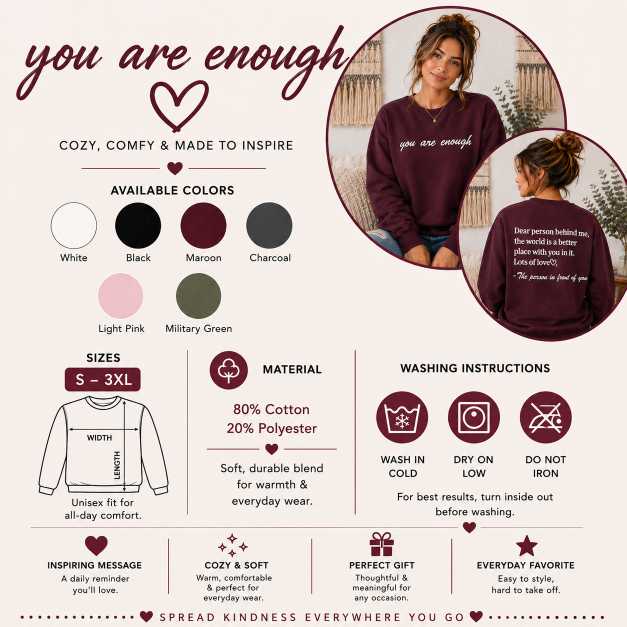 Dear Person Behind Me Inspirational Sweatshirt | The Scoobie Shack
