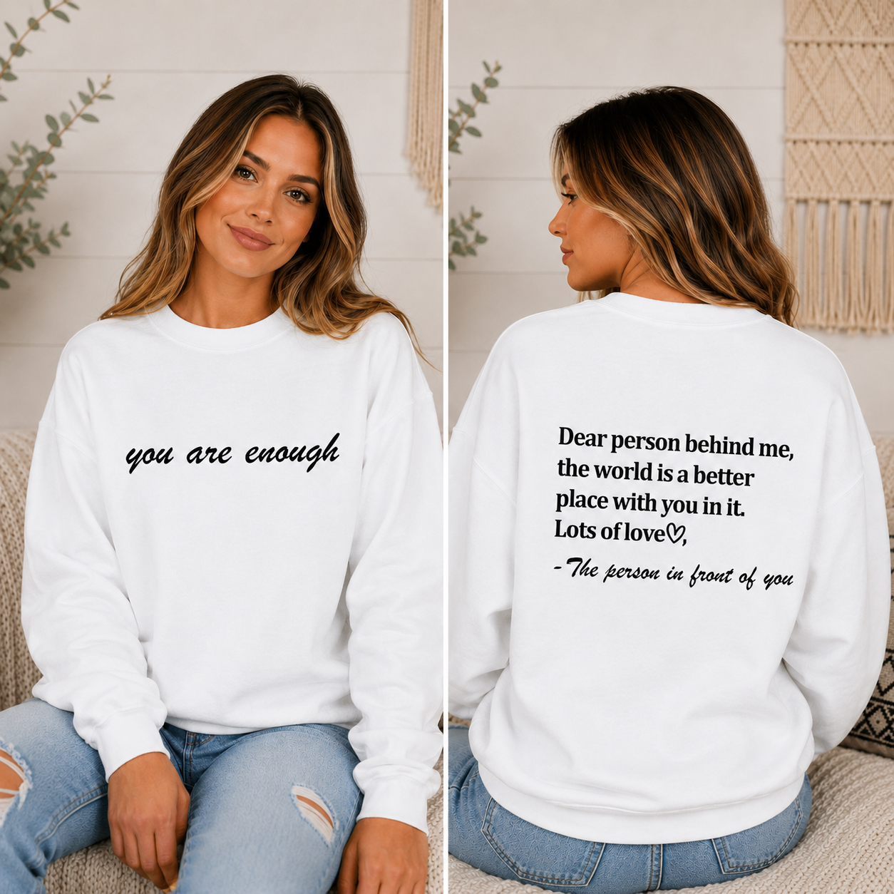 Dear Person Behind Me Inspirational Sweatshirt | The Scoobie Shack