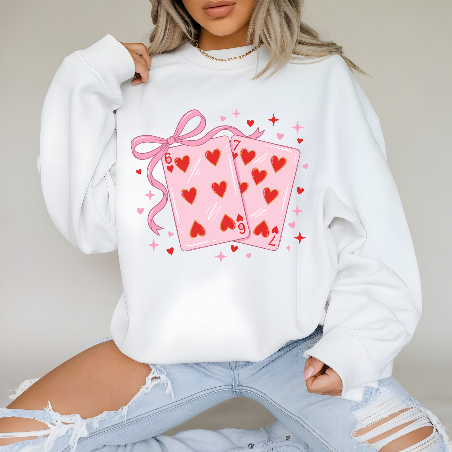 Cute Valentine Crewneck -  6-7 Sweatshirt