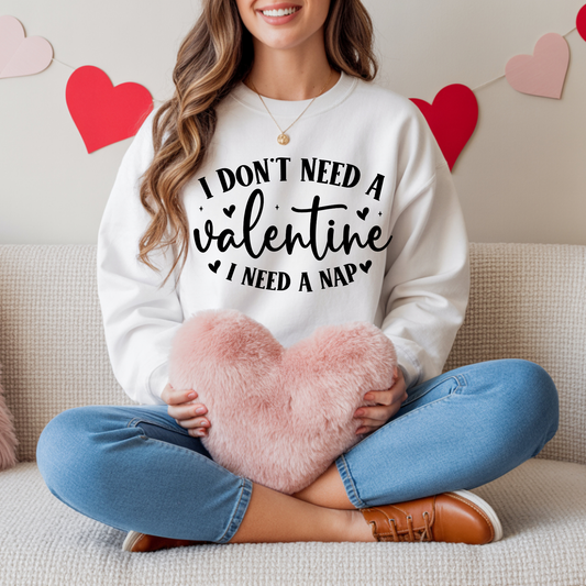 I Need A Nap Valentine's Day Shirt - Funny Anti-Valentine Crew