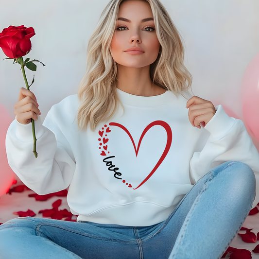 Valentine's Day Heart Sweatshirt - Love Heart Crewneck