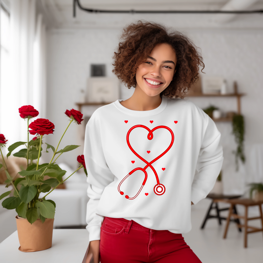 Heart & Stethoscope Valentine Sweatshirt