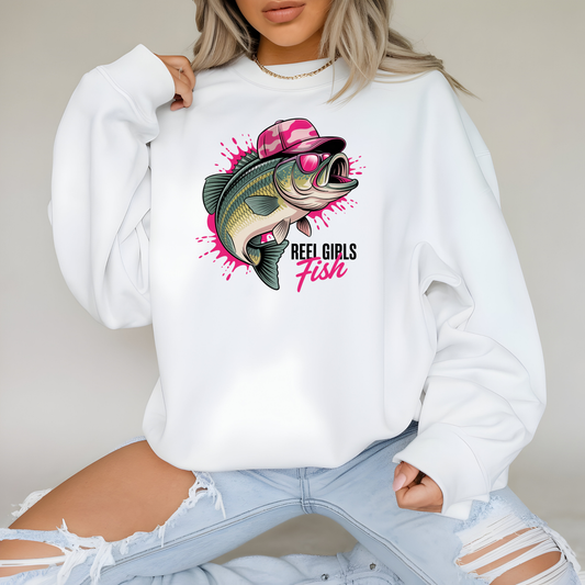 Reel Girls Fish Women Who Fish Graphic Sweatshirt