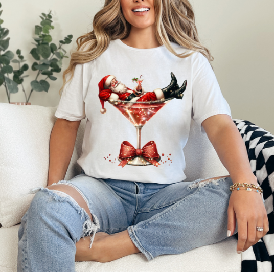 Santa Hot Mess in a Martini Glass